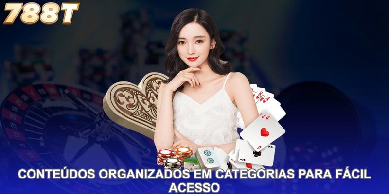 Conteúdos organizados em categorias para fácil acesso