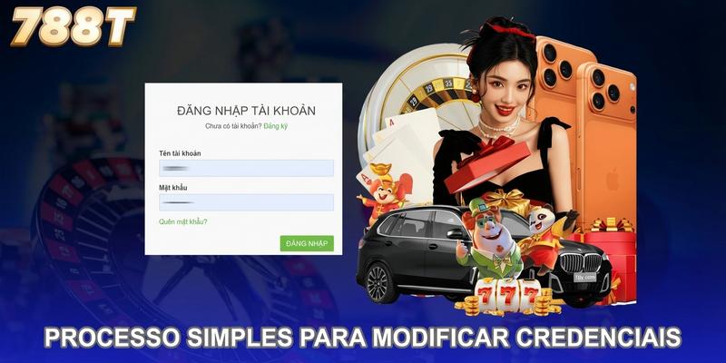 Processo simples para modificar credenciais